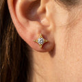 Rushvi Starlet Gold Plated CZ Celestial Star Stud Earrings for Everyday Wear