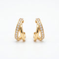 Rushvi Criss Cross Gold Plated CZ Interlocking Huggie Earrings