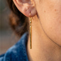 Rushvi Bar Drop Gold Plated Minimalist Dangle Earrings for Women