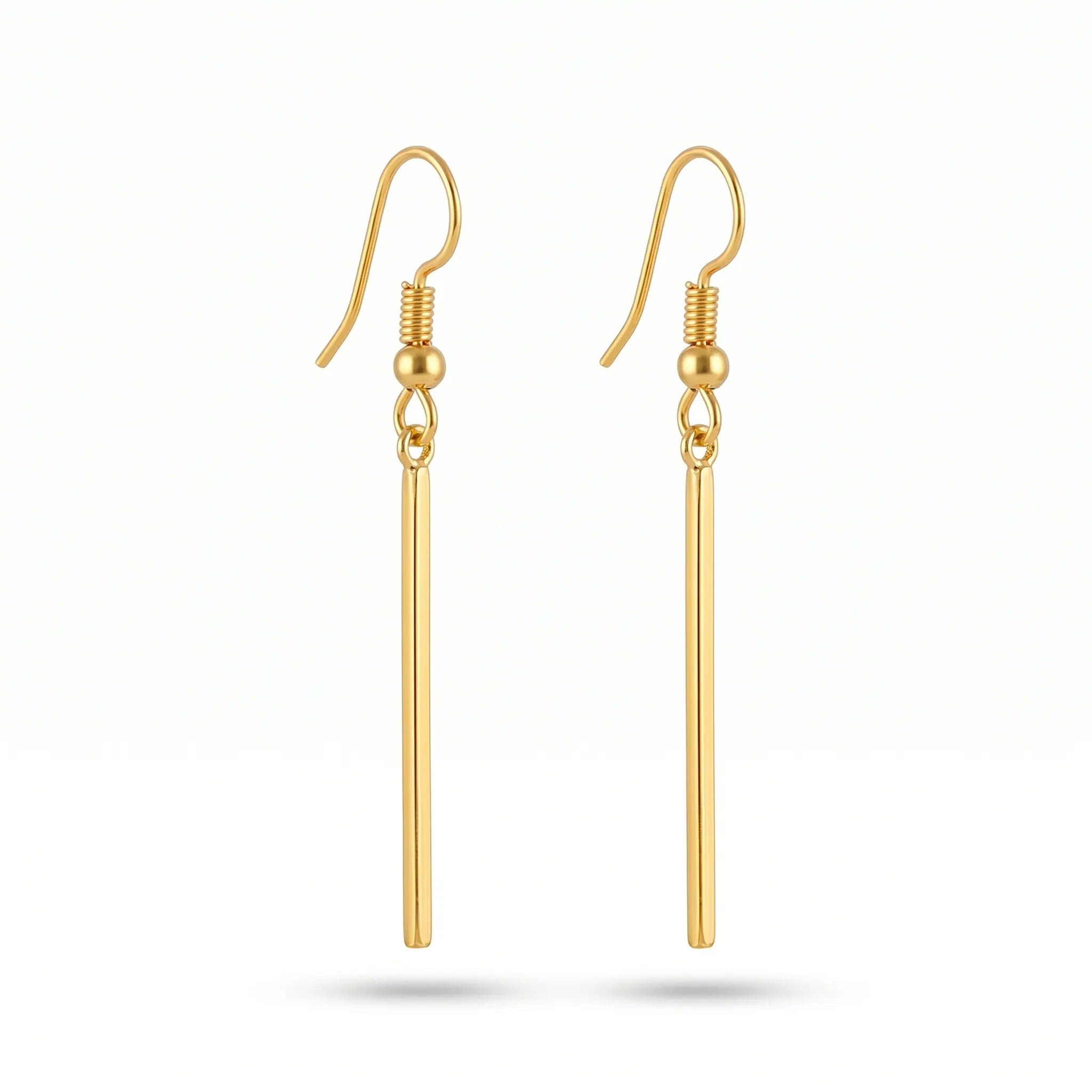 Rushvi Bar Drop Gold Plated Minimalist Dangle Earrings for Women