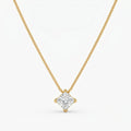 Rushvi 10MM Princess Cut CZ Gold Plated Statement Solitaire Necklace